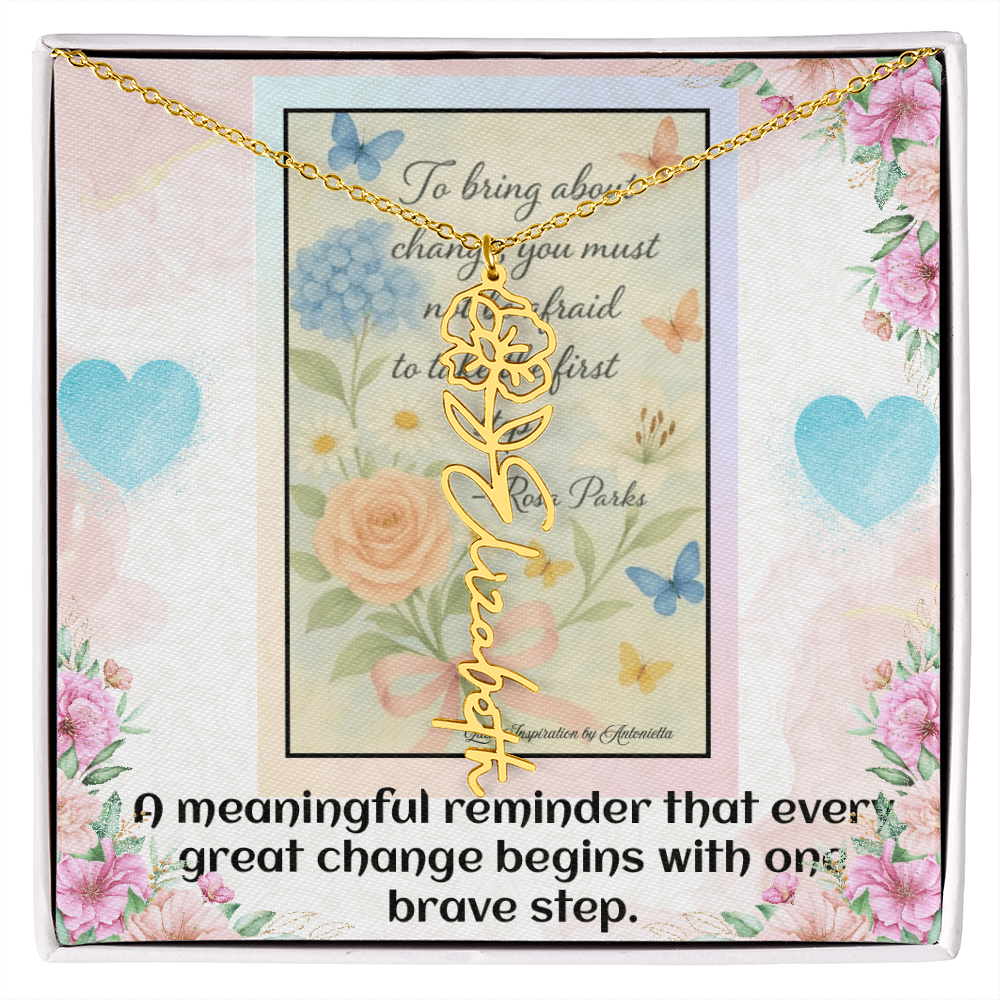 Inspirational Courage Necklace – Rosa Parks Quote  – Motivational Jewelry – Encouragement Gift for Women – Inspirational Quote Necklace