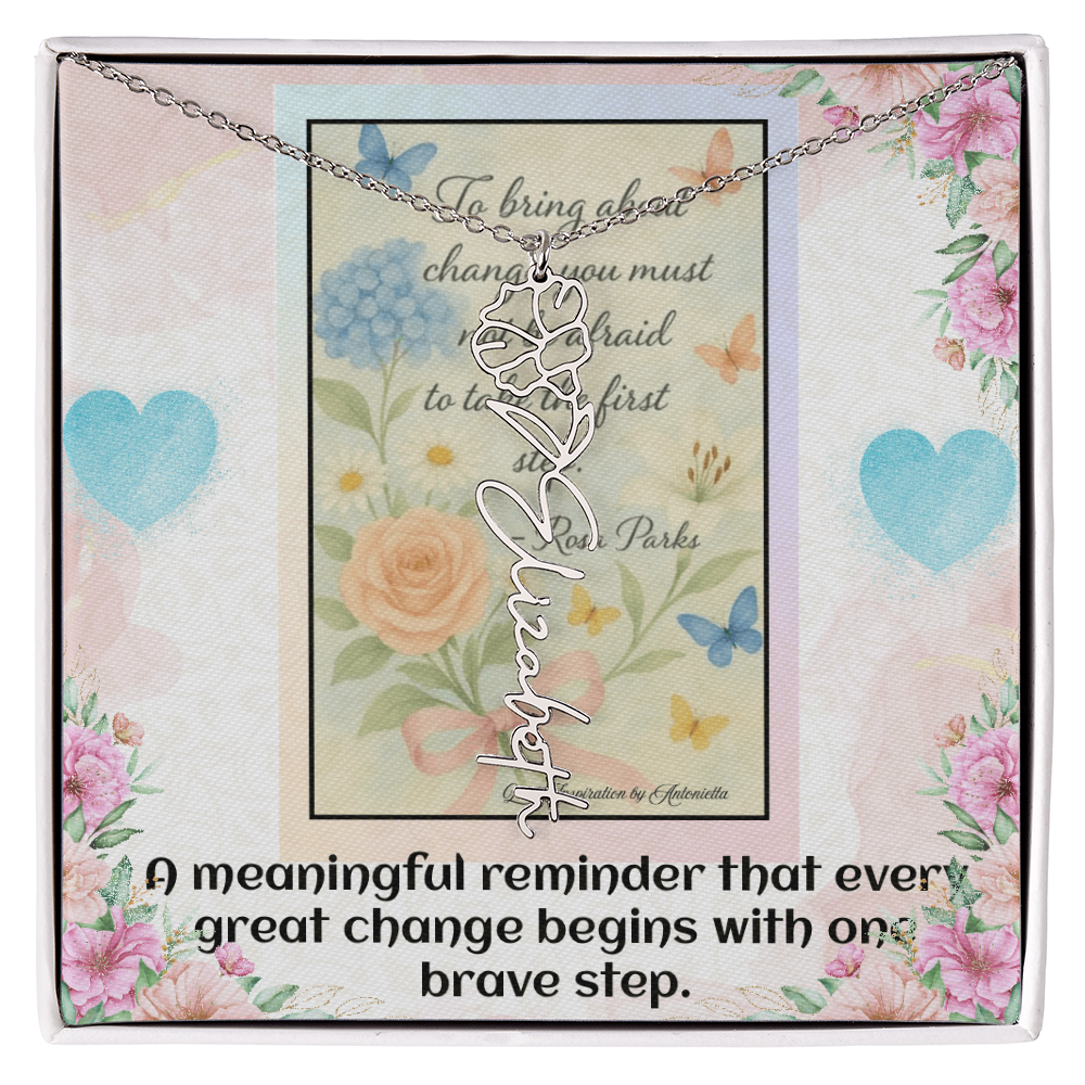 Inspirational Courage Necklace – Rosa Parks Quote  – Motivational Jewelry – Encouragement Gift for Women – Inspirational Quote Necklace