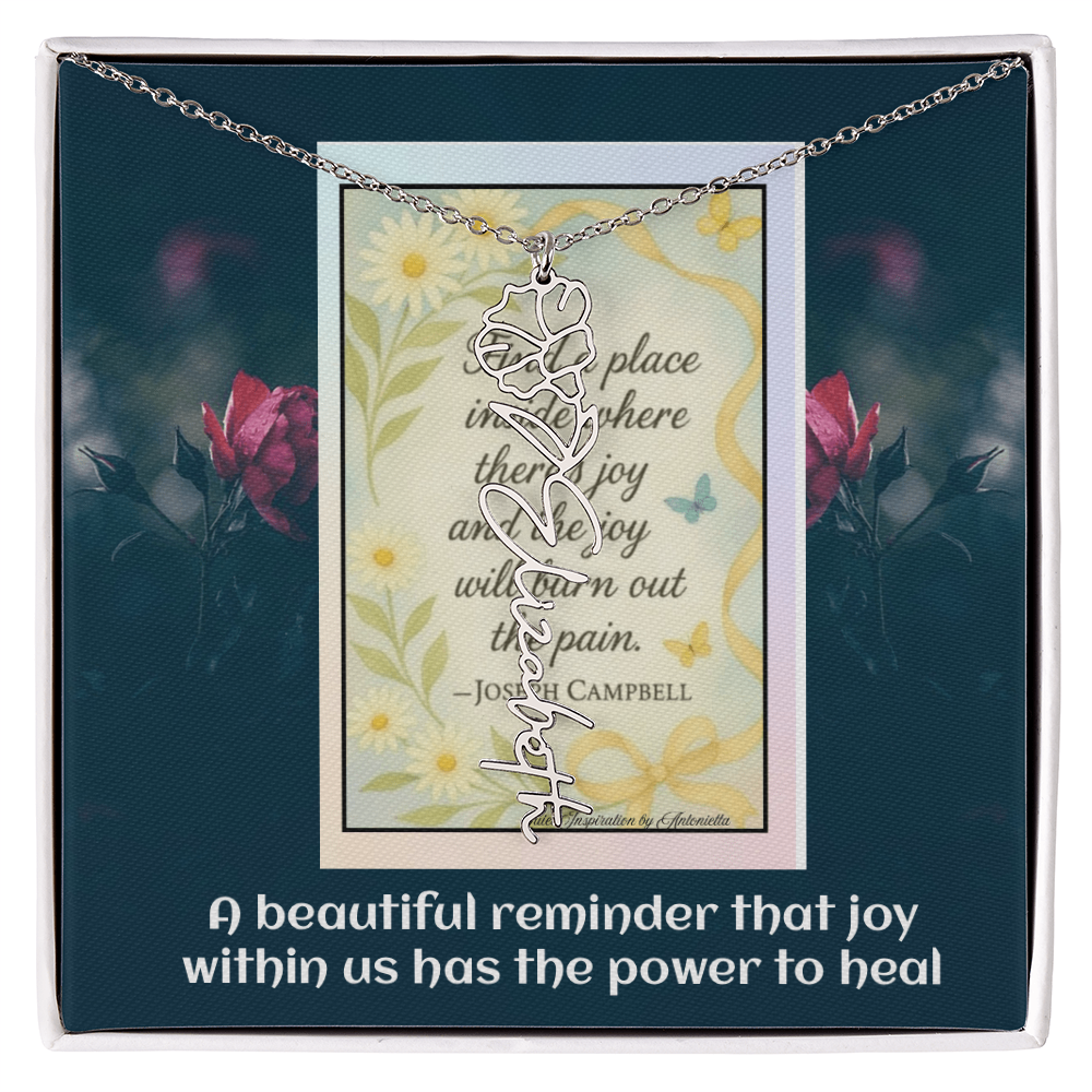 Inspirational Joy Necklace – Joseph Campbell Quote  – Encouragement Gift for Women – Motivational Jewelry – Inspirational Quote Necklace