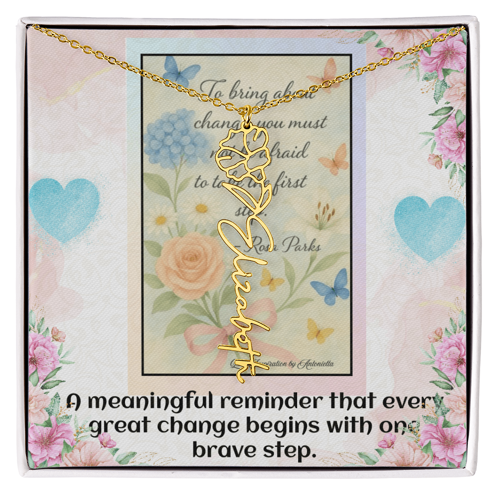 Inspirational Courage Necklace – Rosa Parks Quote  – Motivational Jewelry – Encouragement Gift for Women – Inspirational Quote Necklace