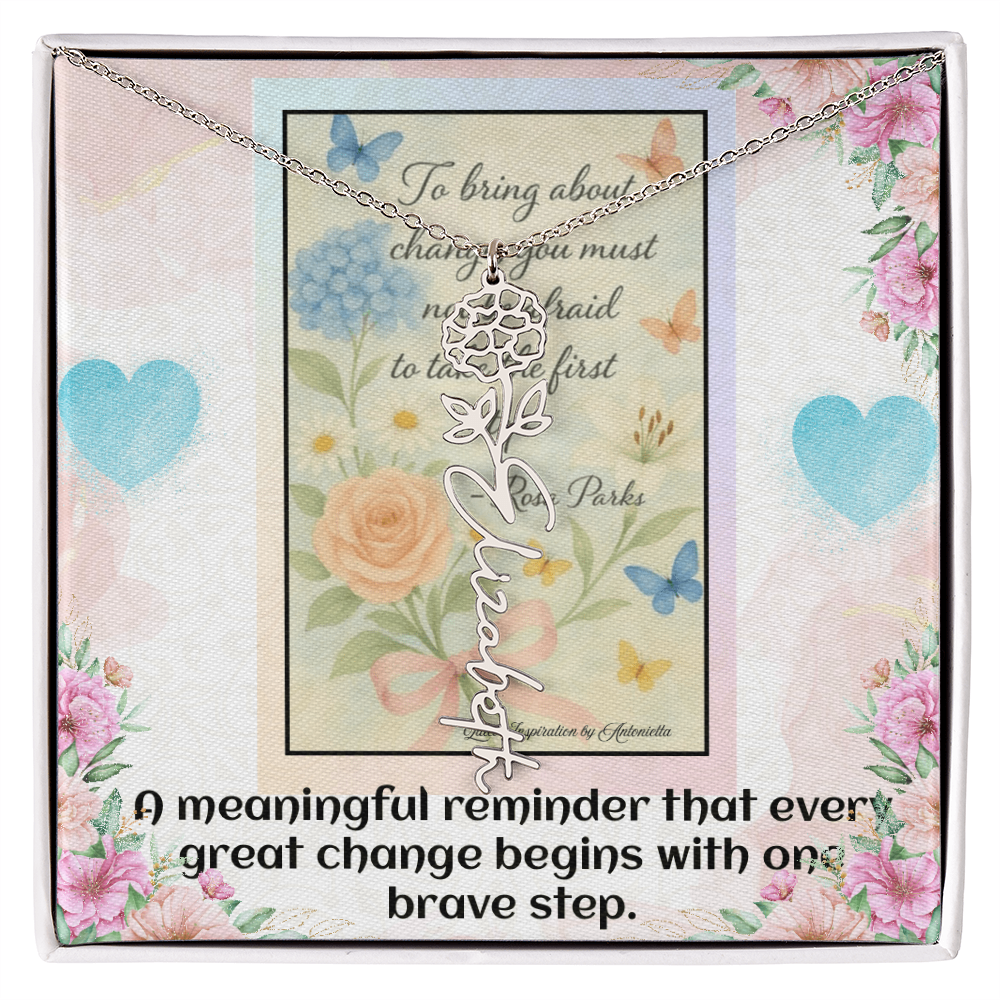 Inspirational Courage Necklace – Rosa Parks Quote  – Motivational Jewelry – Encouragement Gift for Women – Inspirational Quote Necklace