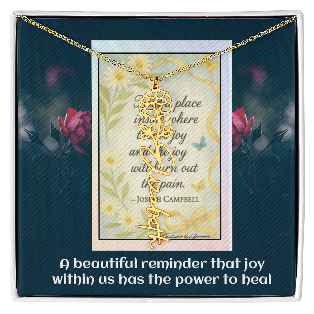 Inspirational Joy Necklace – Joseph Campbell Quote  – Encouragement Gift for Women – Motivational Jewelry – Inspirational Quote Necklace