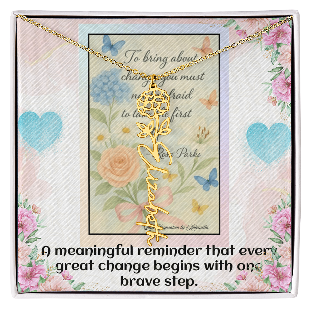 Inspirational Courage Necklace – Rosa Parks Quote  – Motivational Jewelry – Encouragement Gift for Women – Inspirational Quote Necklace