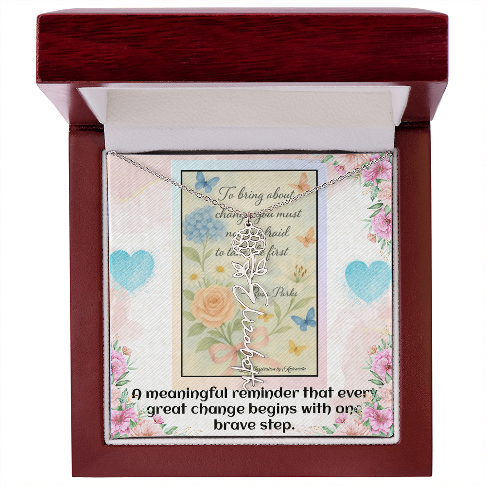 Inspirational Courage Necklace – Rosa Parks Quote  – Motivational Jewelry – Encouragement Gift for Women – Inspirational Quote Necklace