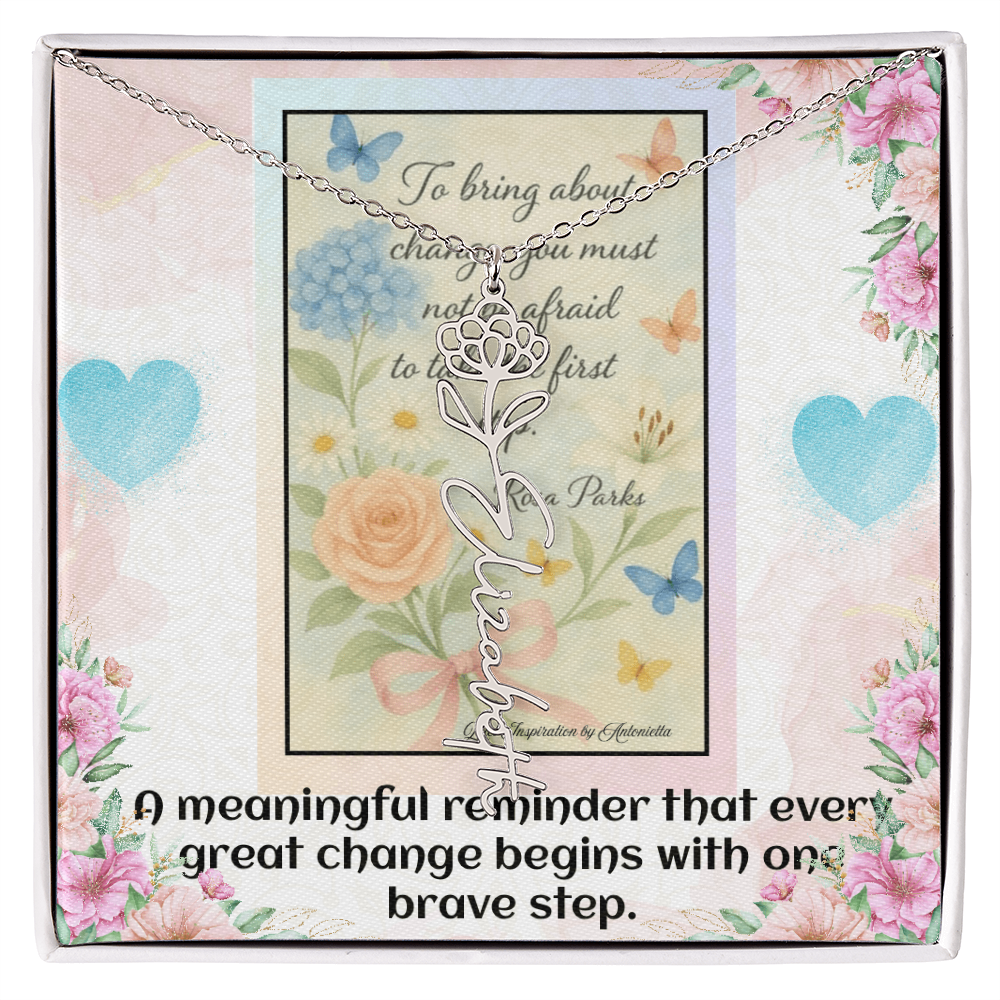 Inspirational Courage Necklace – Rosa Parks Quote  – Motivational Jewelry – Encouragement Gift for Women – Inspirational Quote Necklace