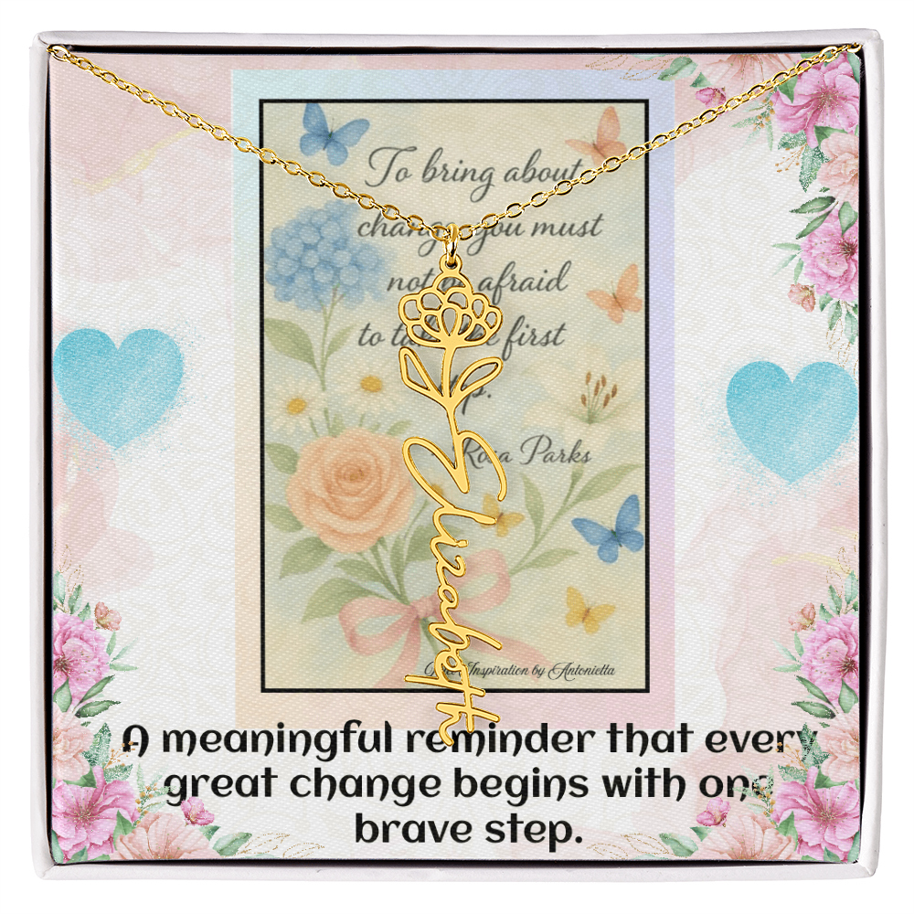 Inspirational Courage Necklace – Rosa Parks Quote  – Motivational Jewelry – Encouragement Gift for Women – Inspirational Quote Necklace