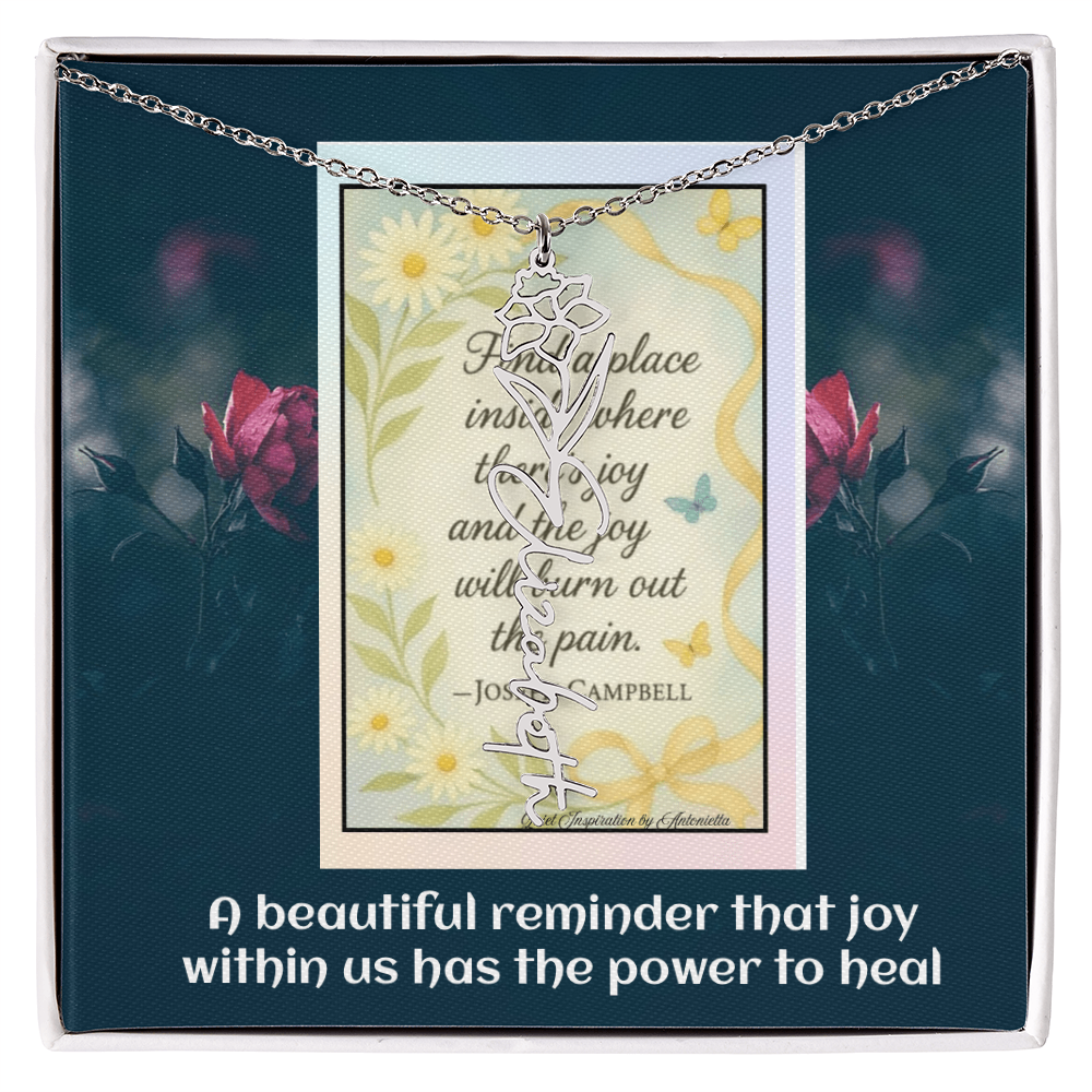 Inspirational Joy Necklace – Joseph Campbell Quote  – Encouragement Gift for Women – Motivational Jewelry – Inspirational Quote Necklace
