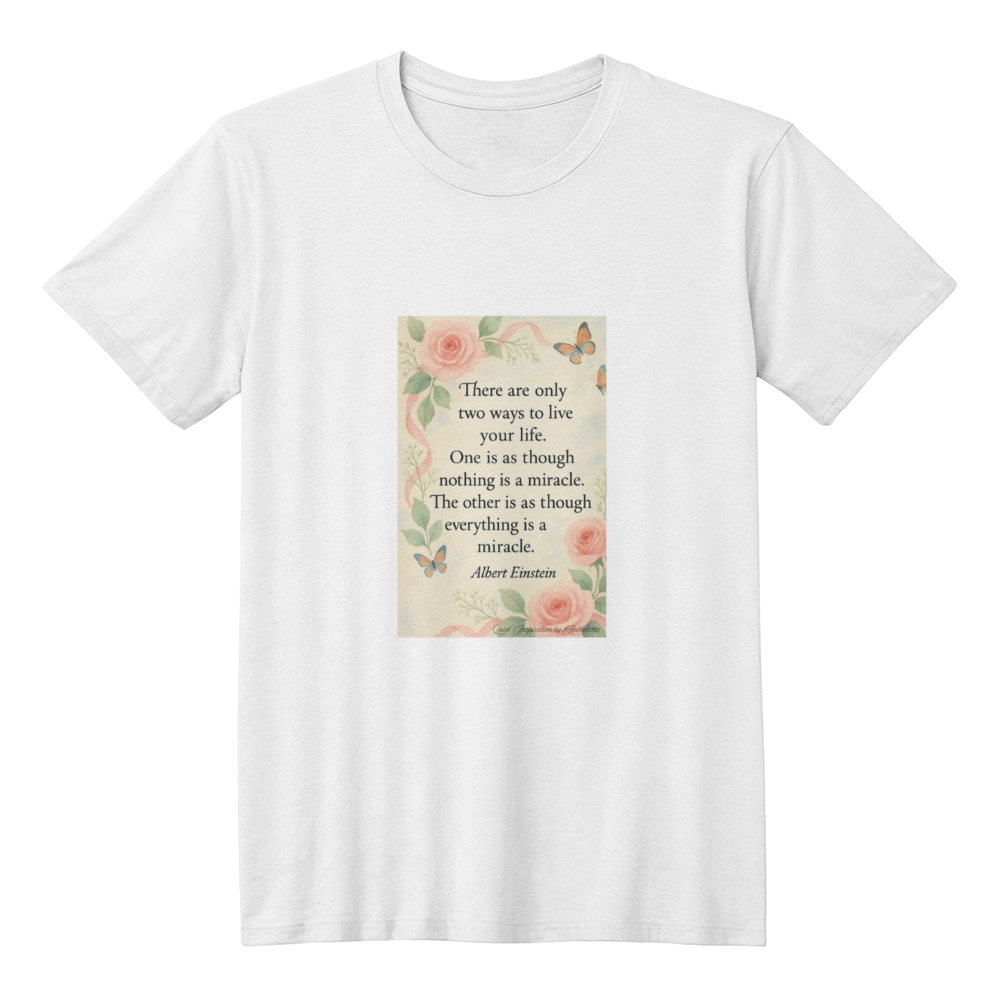 Two Ways to Live Your Life Inspirational Quote T-Shirt | Miracle Mindset Motivational Shirt | Positive Thinking Graphic Tee | Inspirational Gift | Quiet Inspiration by Antonietta