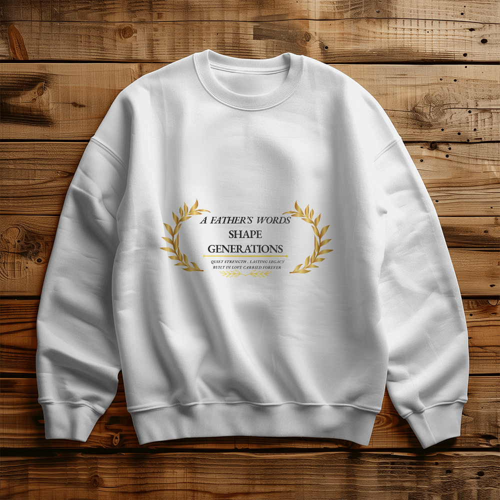 A Father's Words Shape Generations Sweatshirt – Inspirational Dad Crewneck Pullover Gift