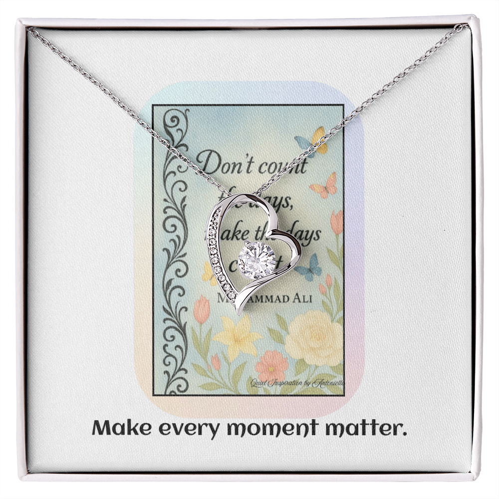 Inspirational Success Necklace – Don't Count the Days | Goal Setting & Motivation Gift for Her