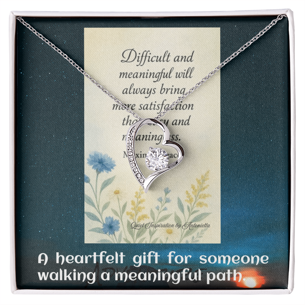 Inspirational Heart Pendant Necklace – Encouragement Gift for Women | Uplifting Jewelry for Difficult Times