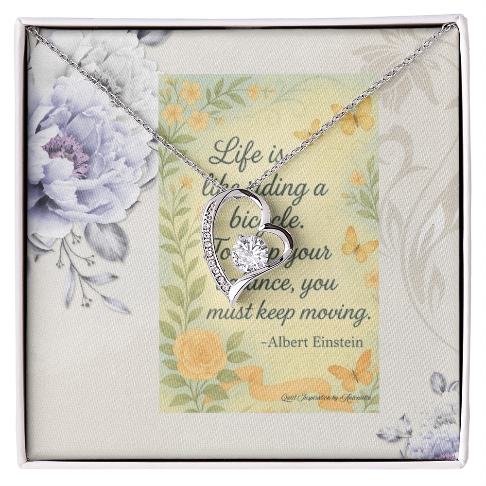 Inspirational Balance Necklace for Her – “Keep Moving Forward” Encouragement Gift for Women | Motivational Jewelry for Life Transitions