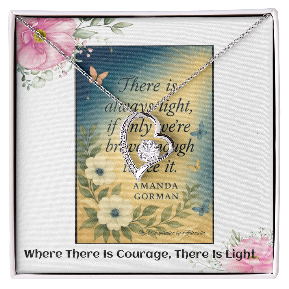 Inspirational Courage & Hope Necklace for Women – “There Is Always Light” Motivational Gift for Strength and Resilience