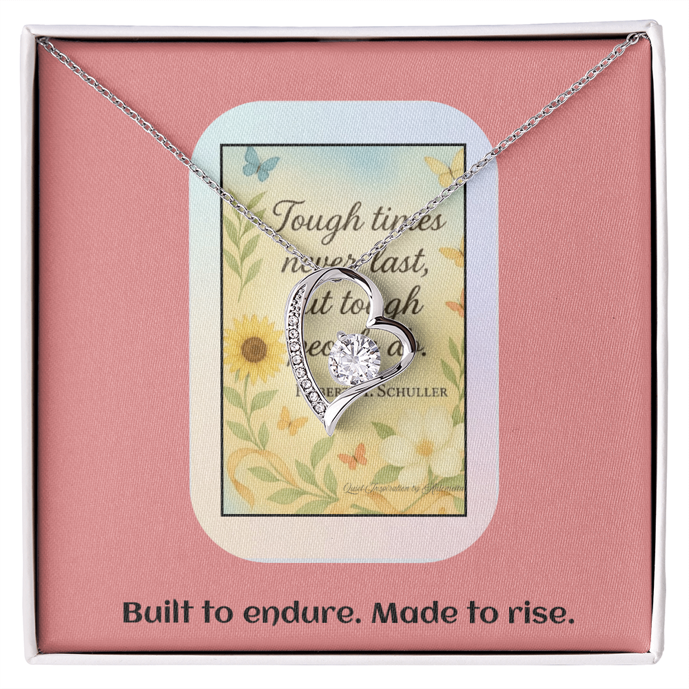 Motivational Strength Necklace for Women – Tough Times Never Last | Resilience Gift