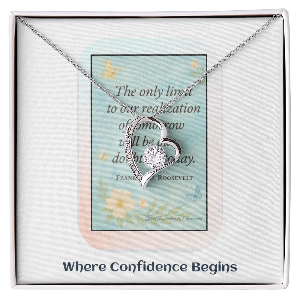 Inspirational Motivation Necklace for Women – Overcome Self-Doubt & Believe in Your Future – Encouragement Gift for Strength and Success