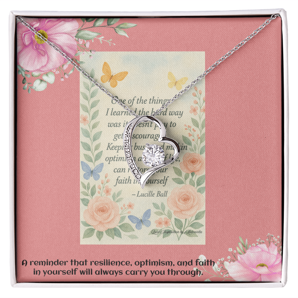 Encouragement Gift for Her – Inspirational Heart Necklace for Daughter, Wife, Sister or Best Friend