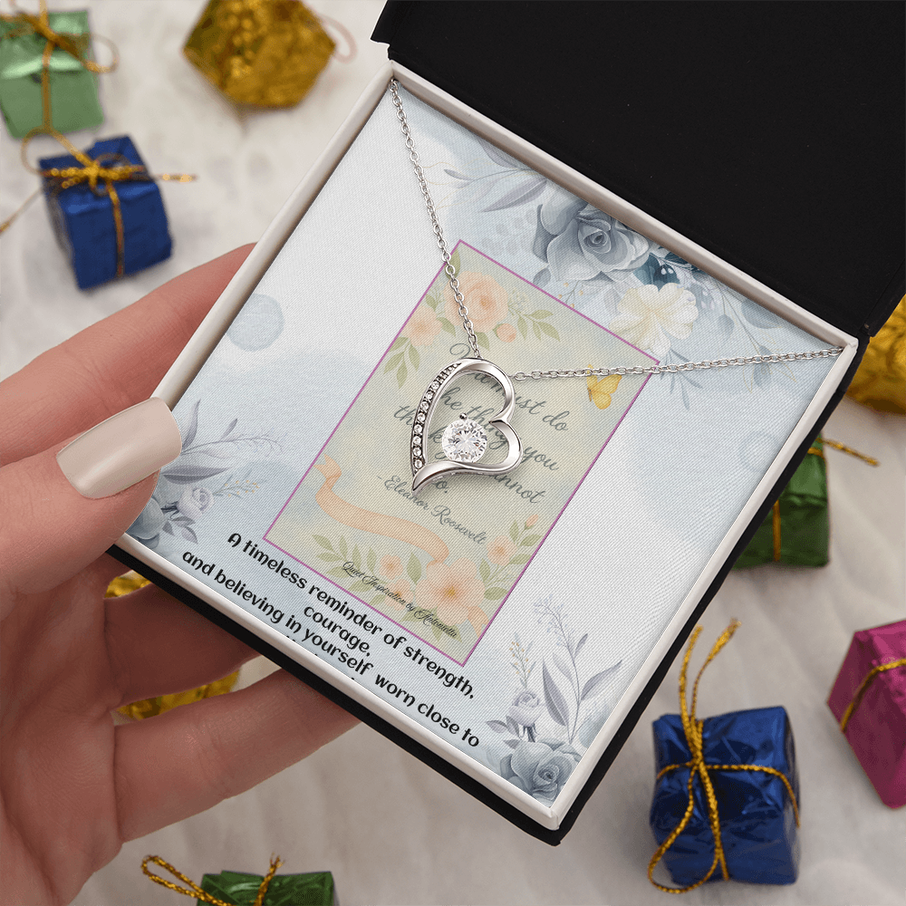 Inspirational Heart Necklace Gift for Her – Encouragement Jewelry for Daughter, Wife, Girlfriend or Best Friend