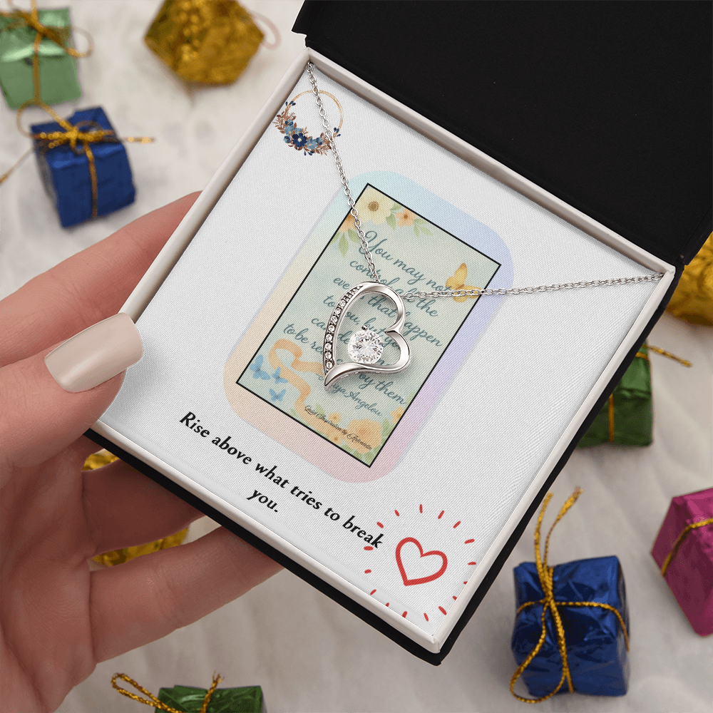 Maya Angelou Inspirational Quote Necklace – Encouragement Gift for Women | Strength, Resilience & Empowerment Jewelry