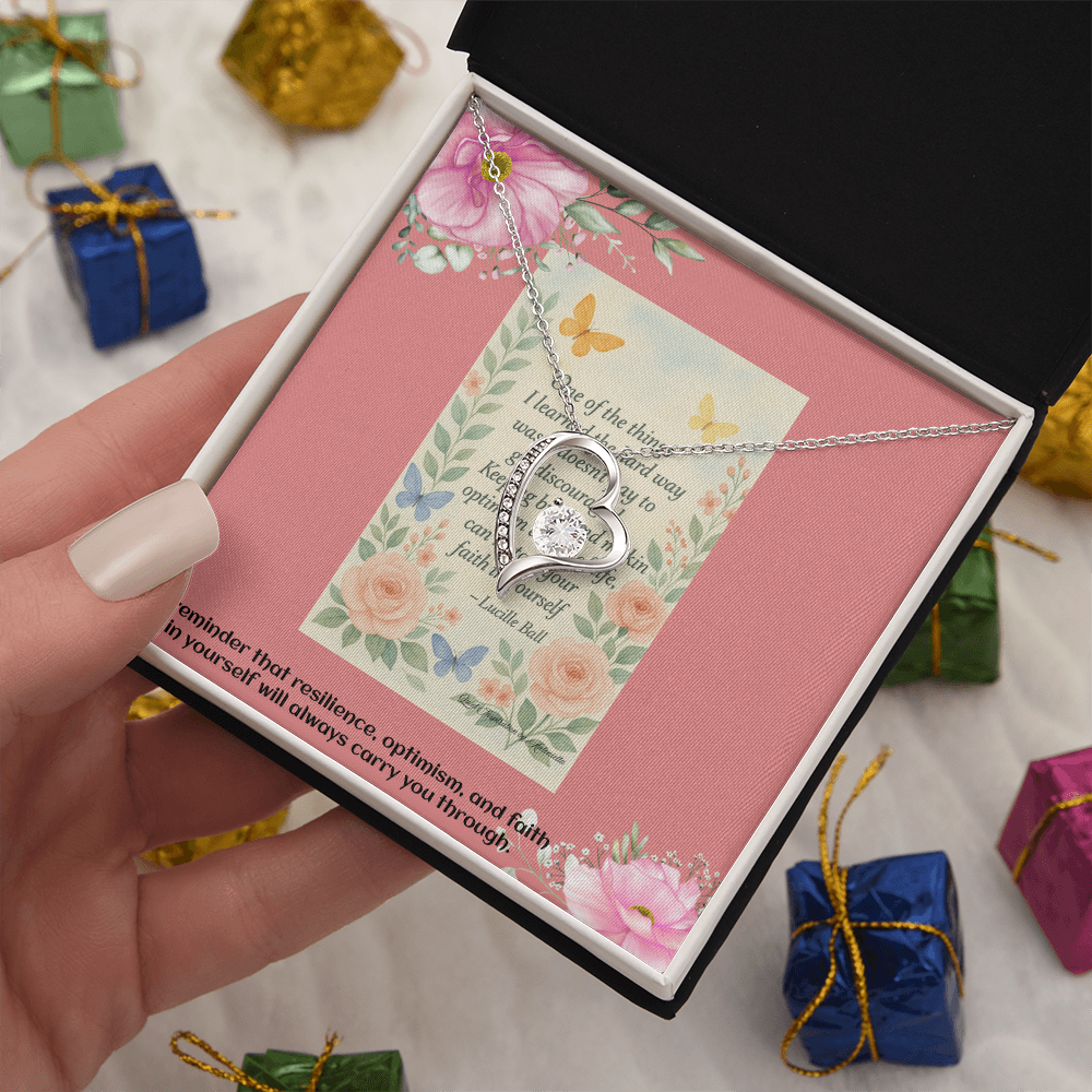 Encouragement Gift for Her – Inspirational Heart Necklace for Daughter, Wife, Sister or Best Friend