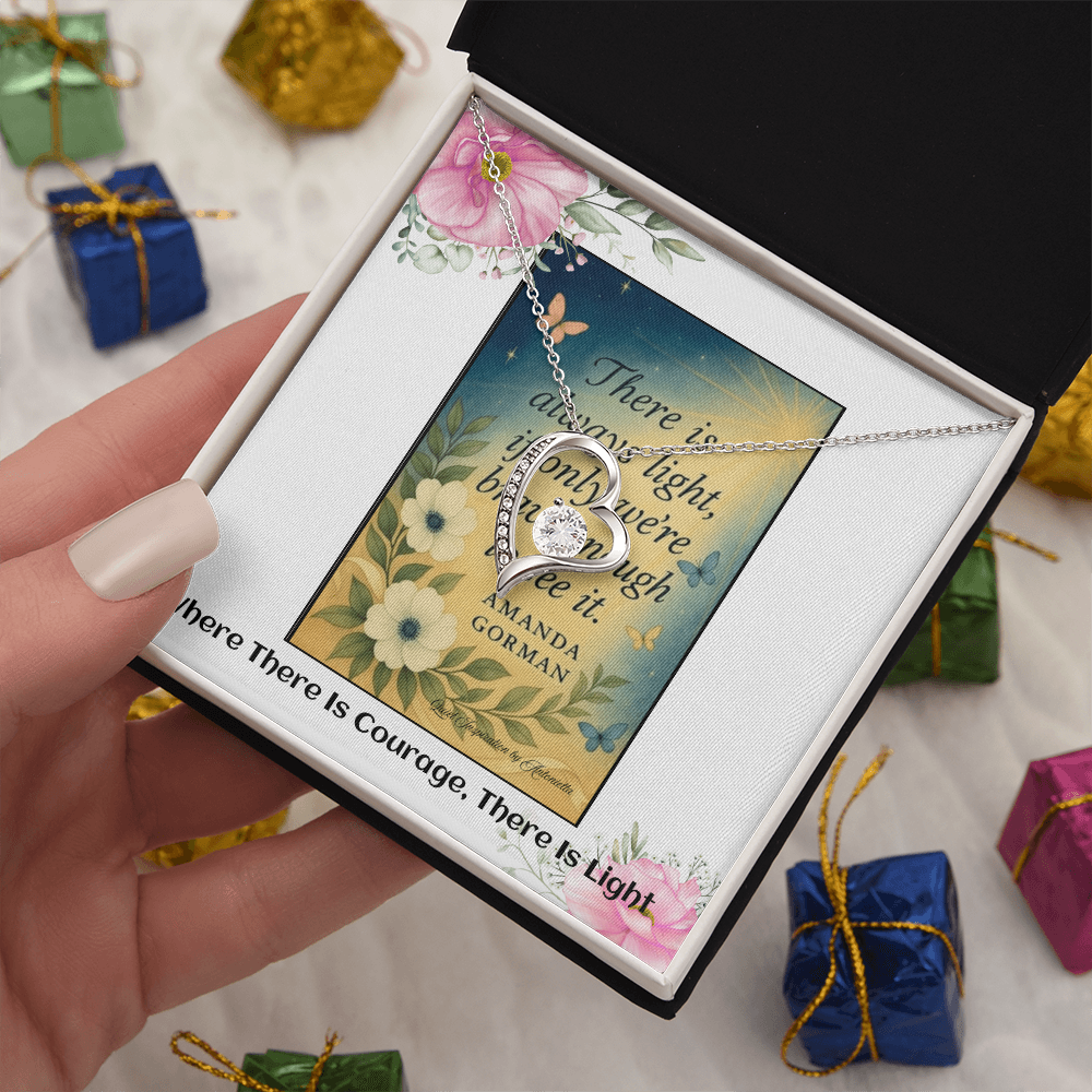 Inspirational Courage & Hope Necklace for Women – “There Is Always Light” Motivational Gift for Strength and Resilience