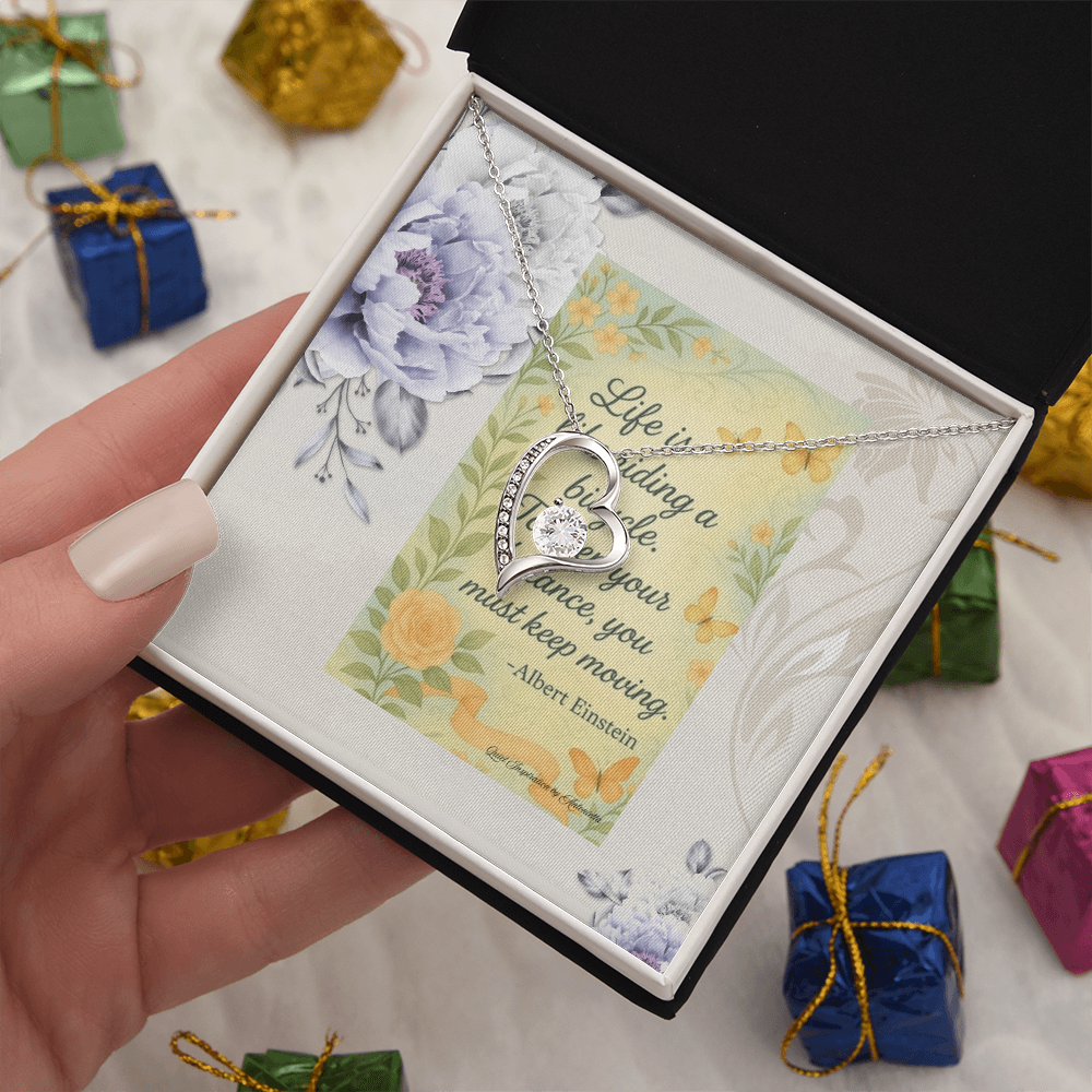 Inspirational Balance Necklace for Her – “Keep Moving Forward” Encouragement Gift for Women | Motivational Jewelry for Life Transitions