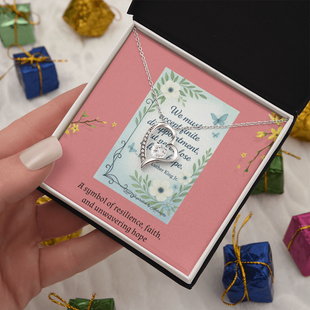 Encouragement Gift for Her – Inspirational Heart Necklace | Hope & Strength Jewelry for Daughter, Wife, Sister or Best Friend