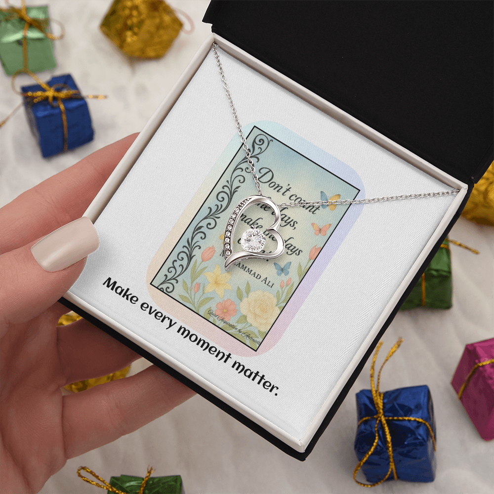 Inspirational Success Necklace – Don't Count the Days | Goal Setting & Motivation Gift for Her