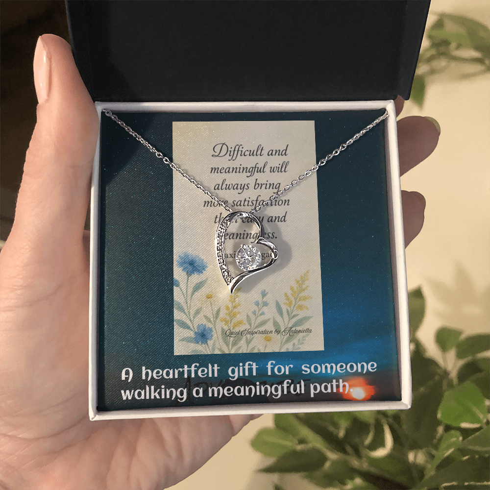 Inspirational Heart Pendant Necklace – Encouragement Gift for Women | Uplifting Jewelry for Difficult Times
