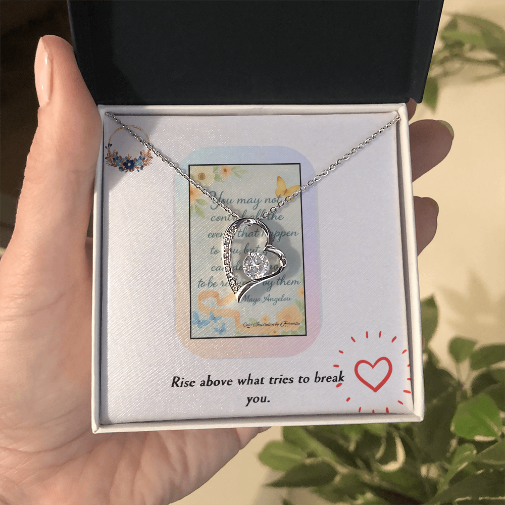Maya Angelou Inspirational Quote Necklace – Encouragement Gift for Women | Strength, Resilience & Empowerment Jewelry