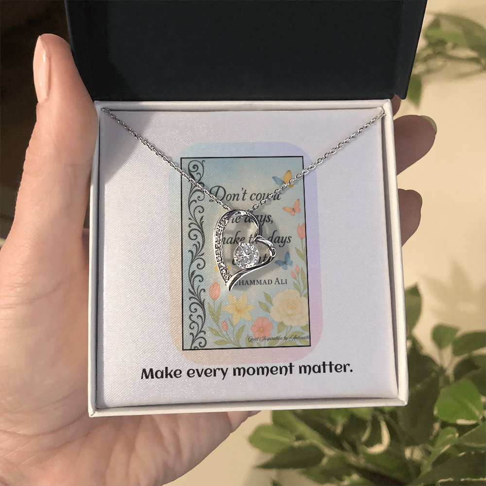 Inspirational Success Necklace – Don't Count the Days | Goal Setting & Motivation Gift for Her