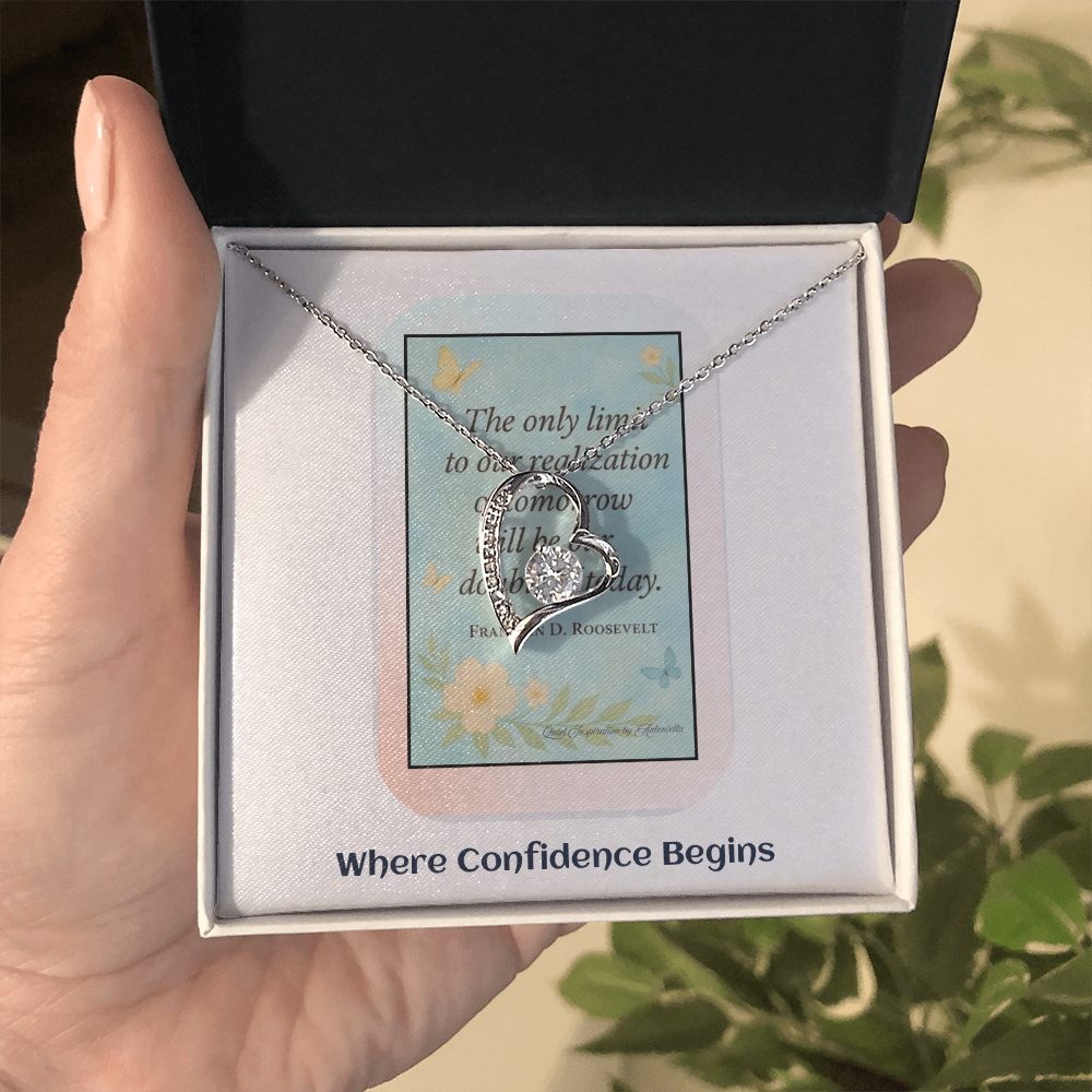 Inspirational Motivation Necklace for Women – Overcome Self-Doubt & Believe in Your Future – Encouragement Gift for Strength and Success