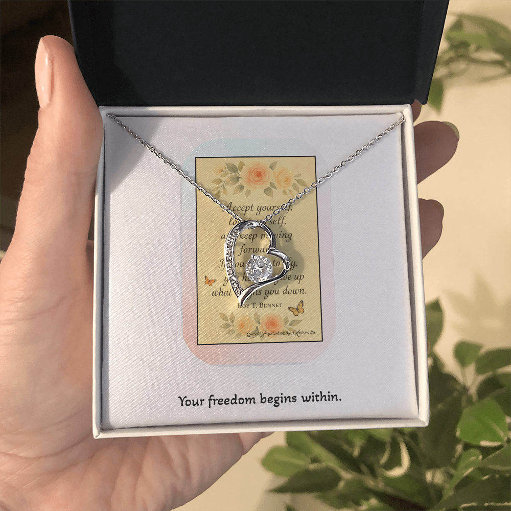 Motivational Gift for Women – Self Love & Letting Go Necklace for Healing, Personal Growth & New Beginnings