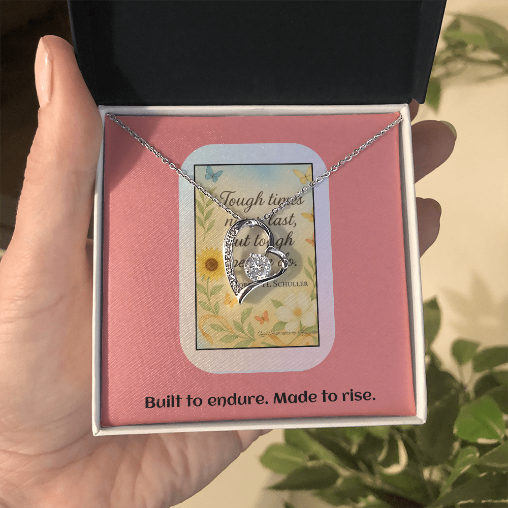 Motivational Strength Necklace for Women – Tough Times Never Last | Resilience Gift