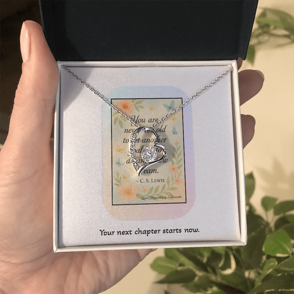 Motivational Gift for Her – Encouragement Necklace for New Beginnings, Retirement, Career Change or Milestone Birthday