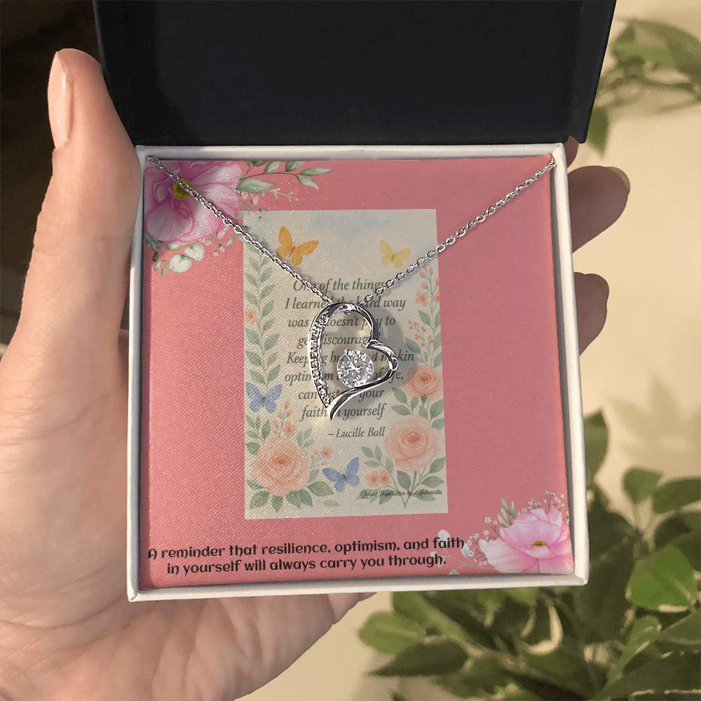 Encouragement Gift for Her – Inspirational Heart Necklace for Daughter, Wife, Sister or Best Friend