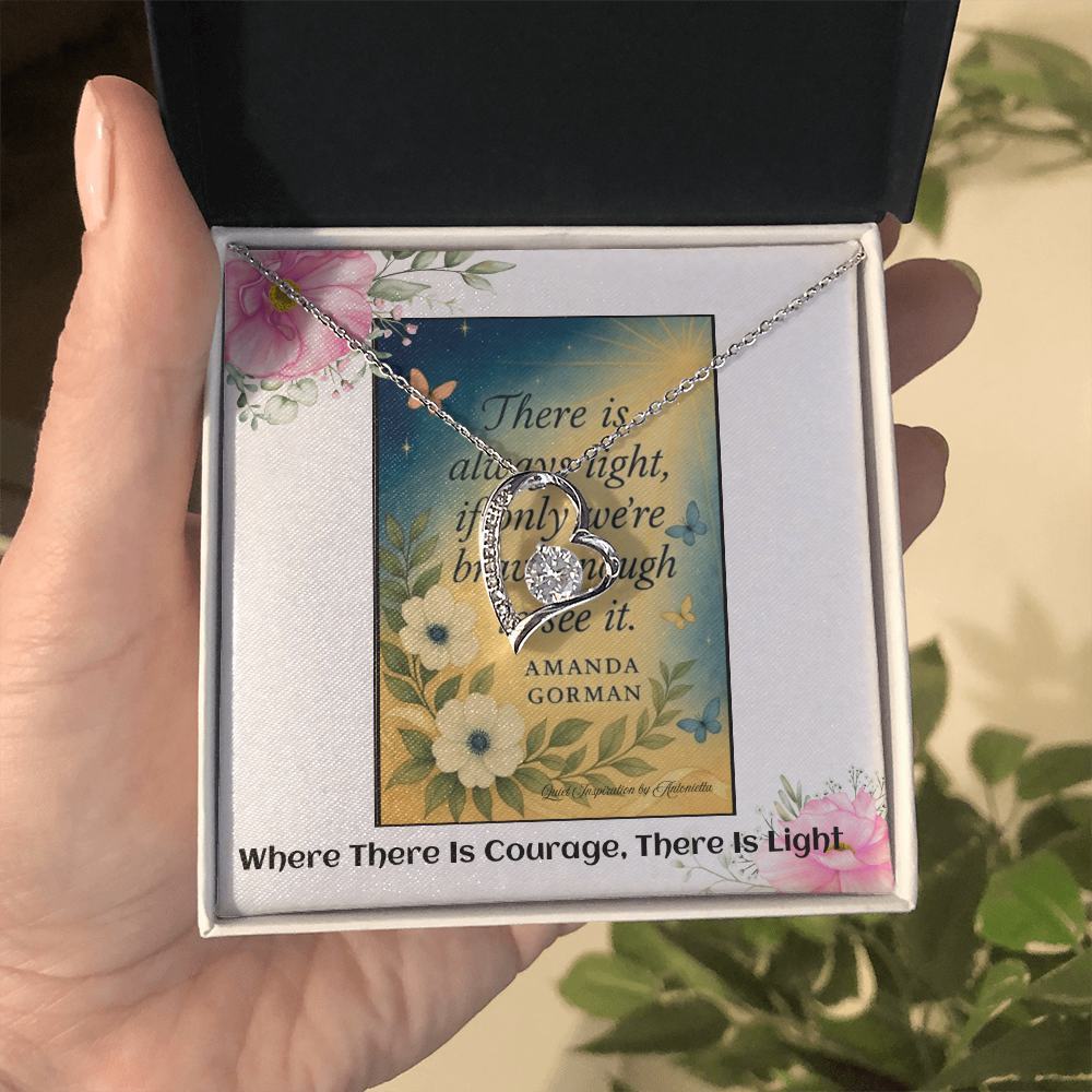 Inspirational Courage & Hope Necklace for Women – “There Is Always Light” Motivational Gift for Strength and Resilience