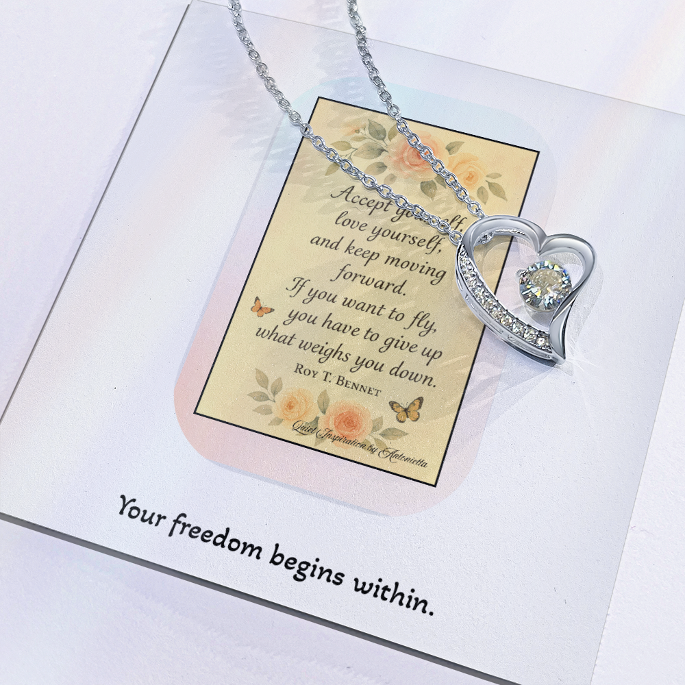 Motivational Gift for Women – Self Love & Letting Go Necklace for Healing, Personal Growth & New Beginnings