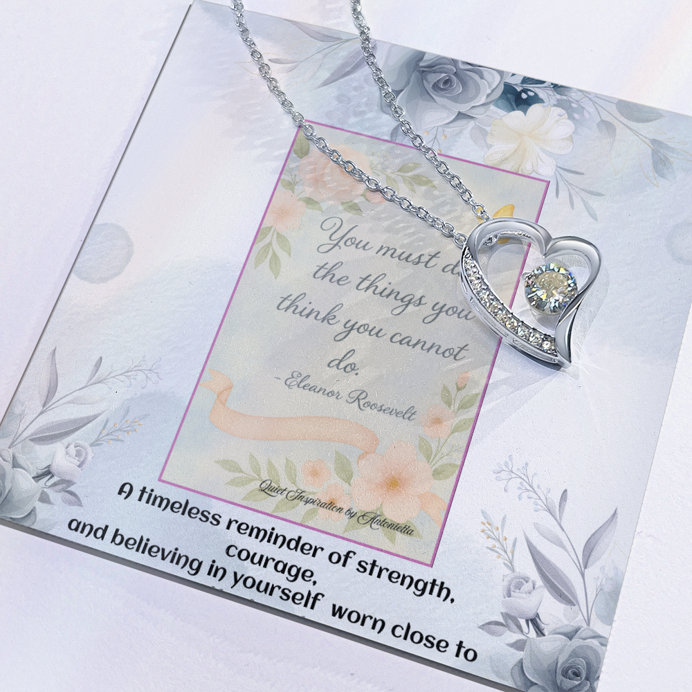 Inspirational Heart Necklace Gift for Her – Encouragement Jewelry for Daughter, Wife, Girlfriend or Best Friend