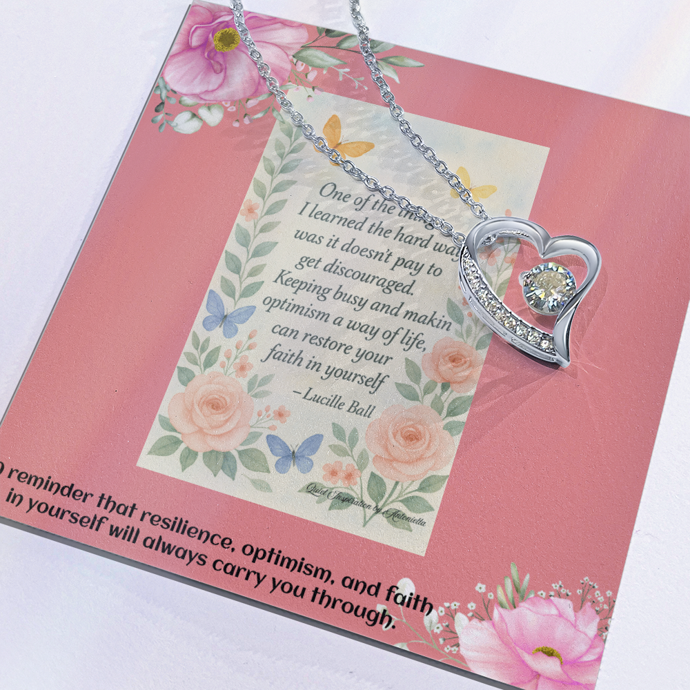 Encouragement Gift for Her – Inspirational Heart Necklace for Daughter, Wife, Sister or Best Friend