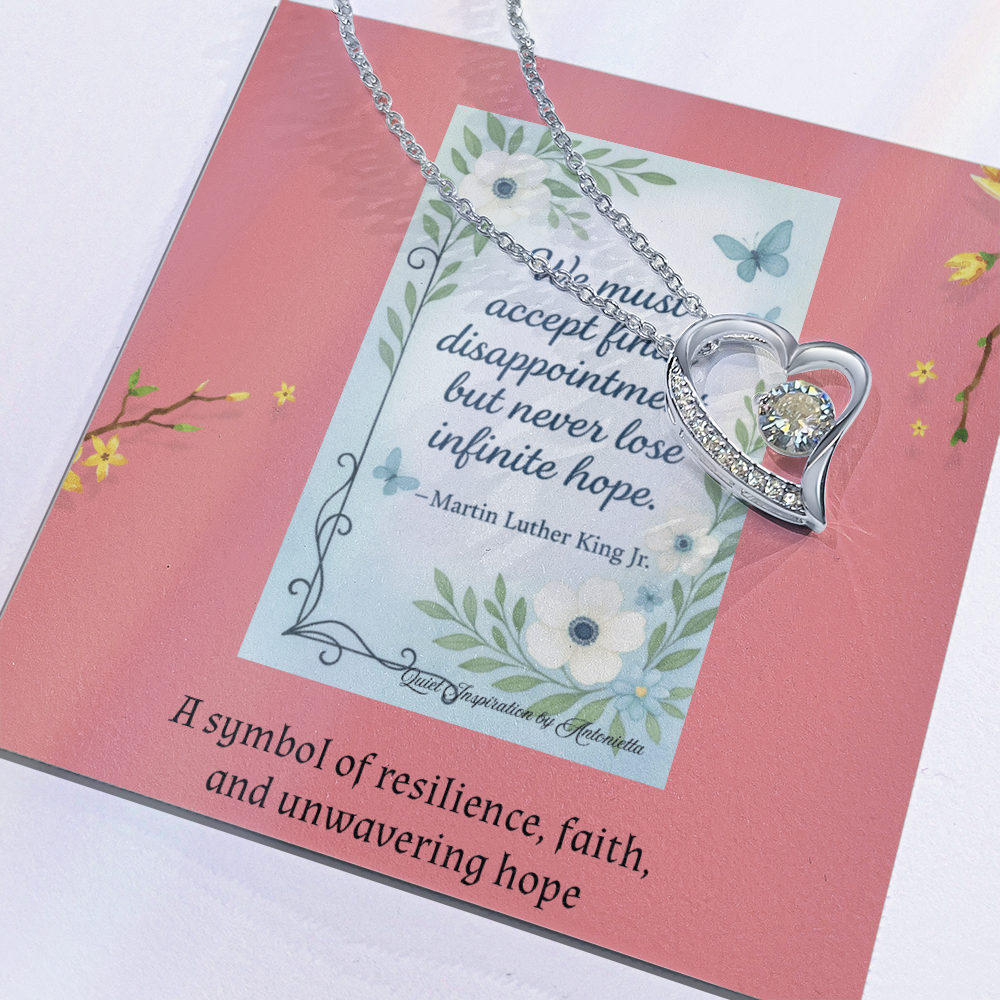 Encouragement Gift for Her – Inspirational Heart Necklace | Hope & Strength Jewelry for Daughter, Wife, Sister or Best Friend