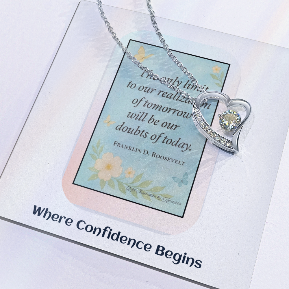 Inspirational Motivation Necklace for Women – Overcome Self-Doubt & Believe in Your Future – Encouragement Gift for Strength and Success