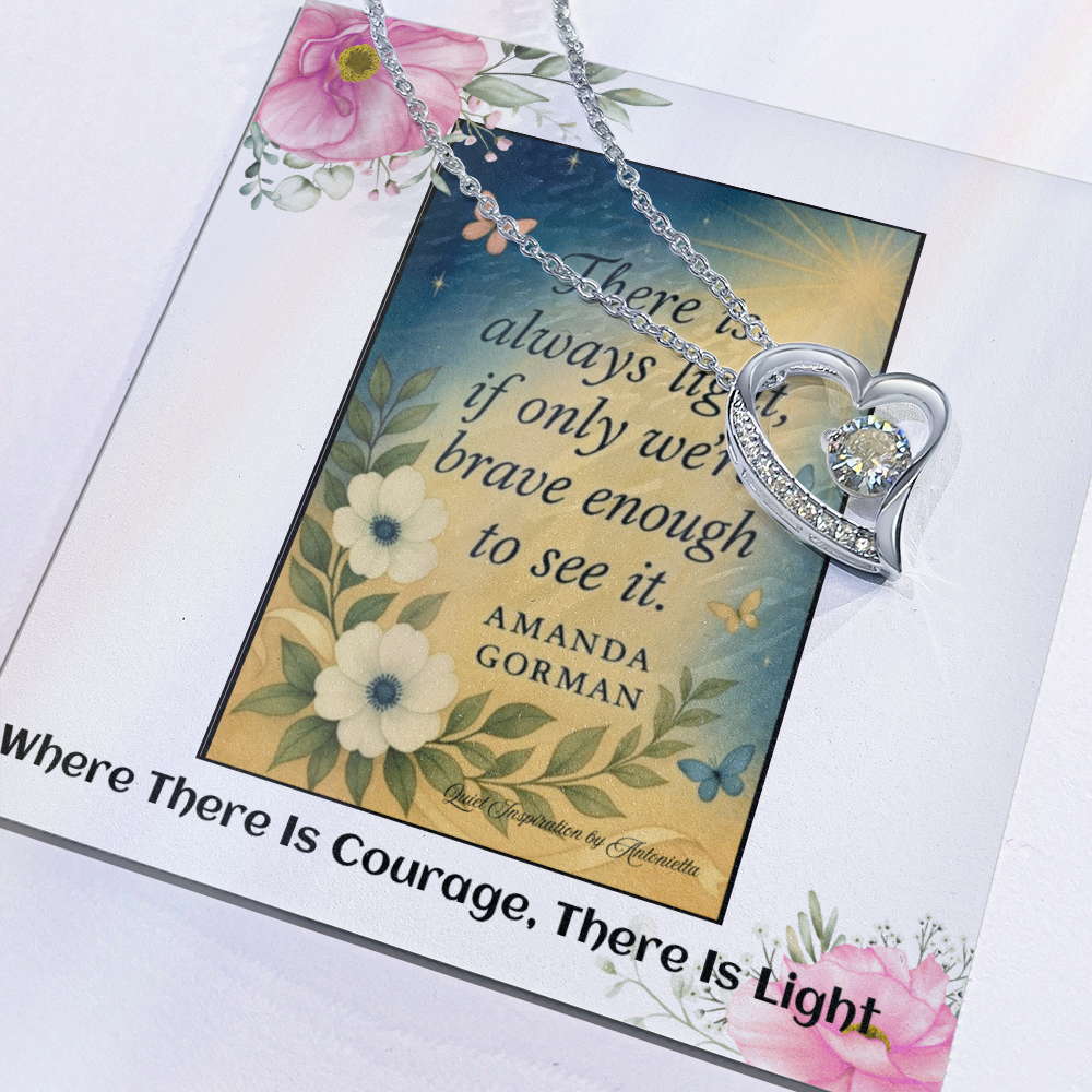 Inspirational Courage & Hope Necklace for Women – “There Is Always Light” Motivational Gift for Strength and Resilience