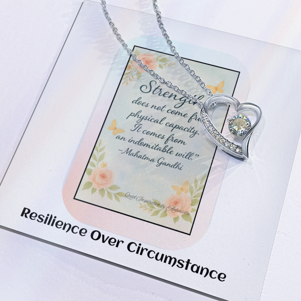 Inspirational Strength Necklace for Women – Motivational Resilience Gift About Inner Strength & Perseverance