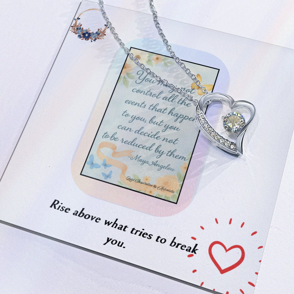 Maya Angelou Inspirational Quote Necklace – Encouragement Gift for Women | Strength, Resilience & Empowerment Jewelry