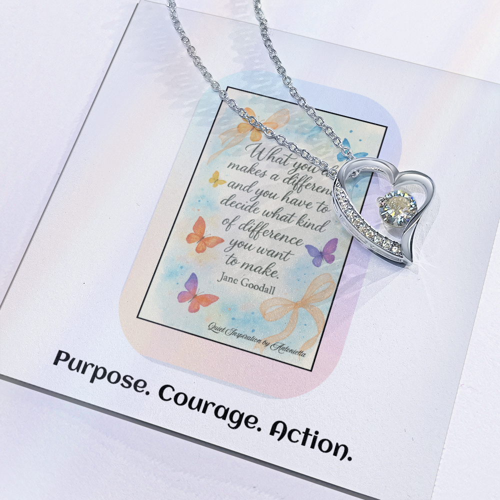 Inspirational Necklace for Women – “Be the Difference” Empowerment Gift for Leaders, Graduates & Change-Make