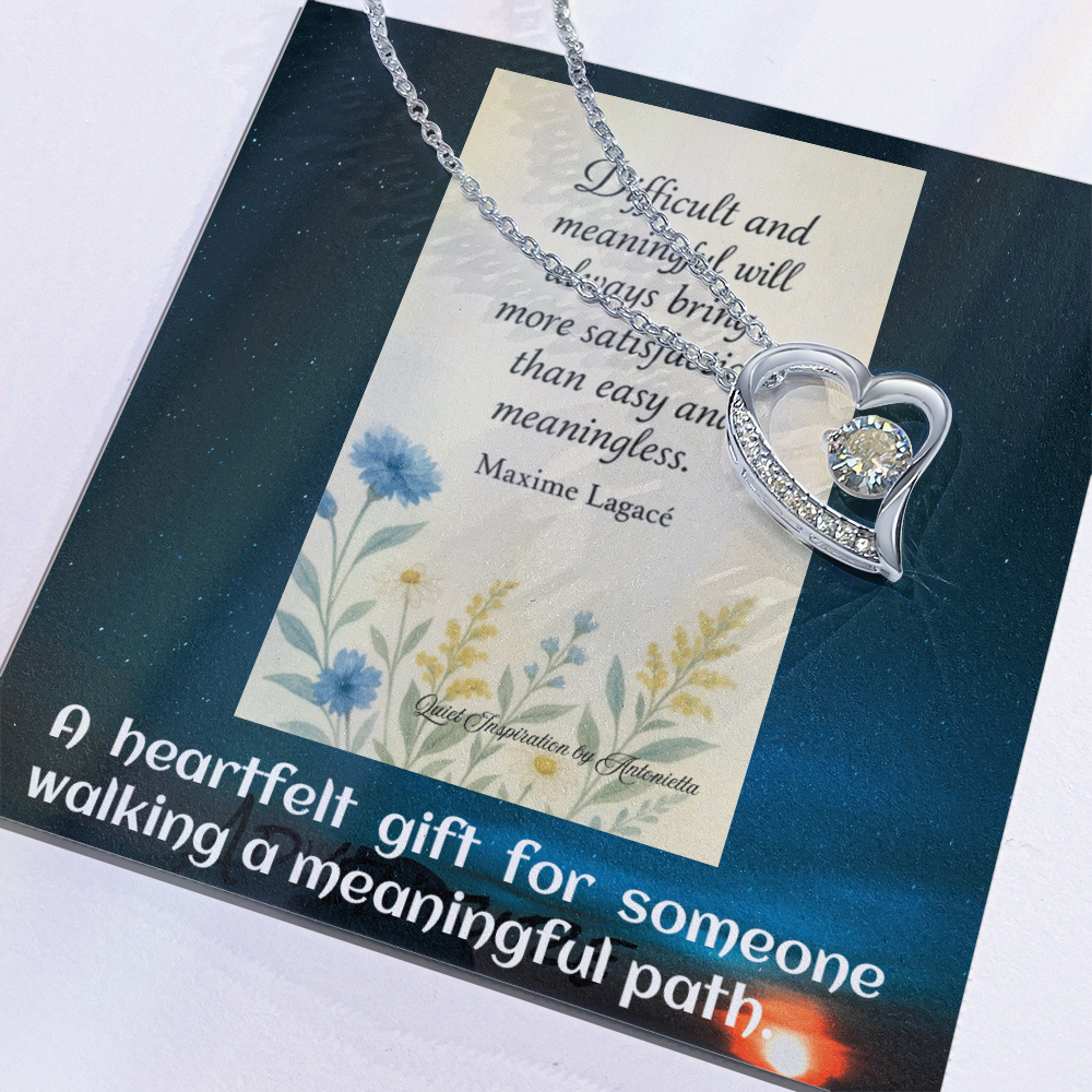 Inspirational Heart Pendant Necklace – Encouragement Gift for Women | Uplifting Jewelry for Difficult Times