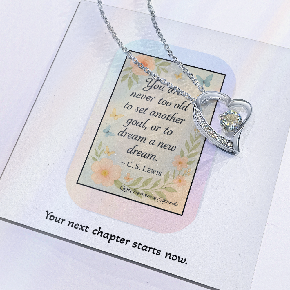 Motivational Gift for Her – Encouragement Necklace for New Beginnings, Retirement, Career Change or Milestone Birthday