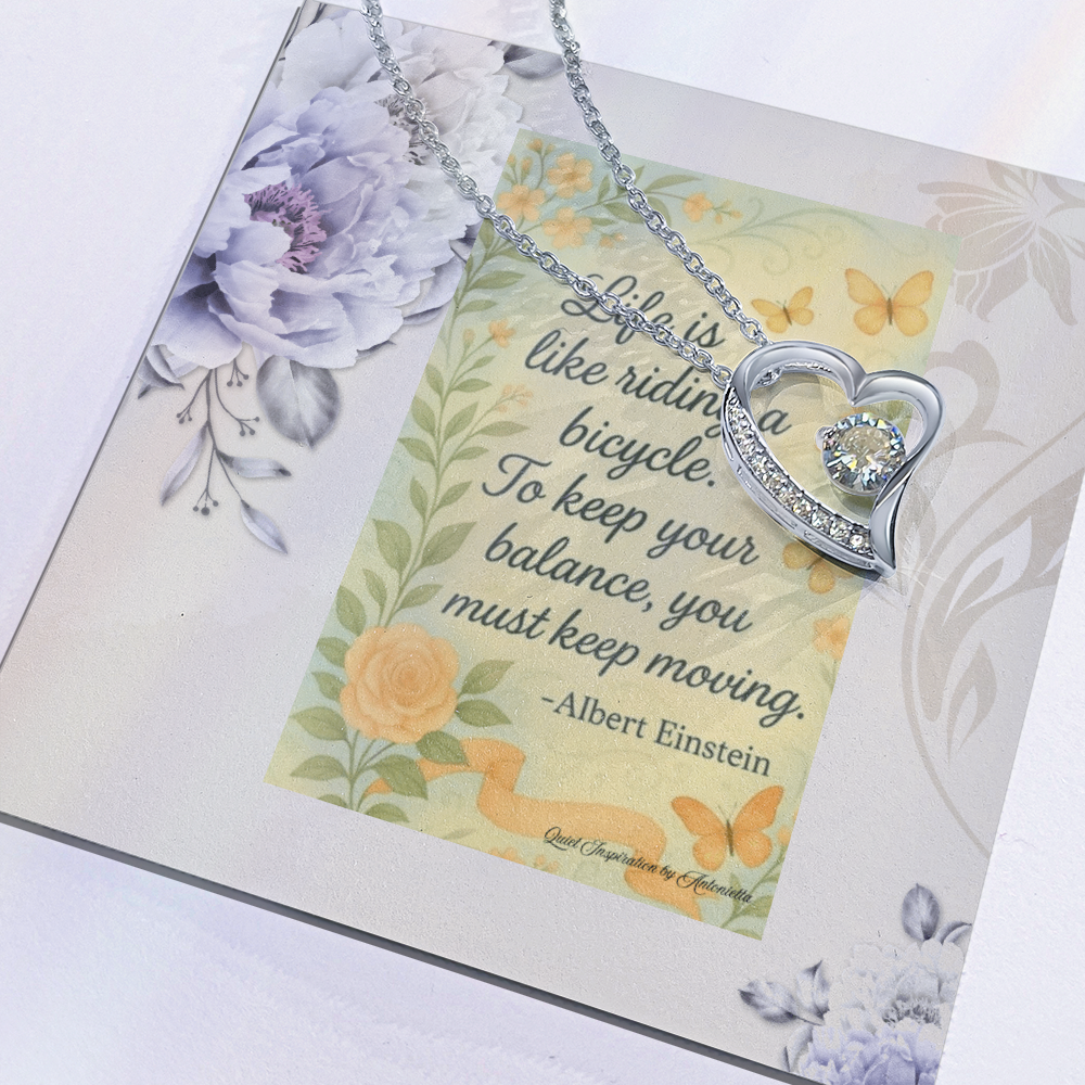 Inspirational Balance Necklace for Her – “Keep Moving Forward” Encouragement Gift for Women | Motivational Jewelry for Life Transitions