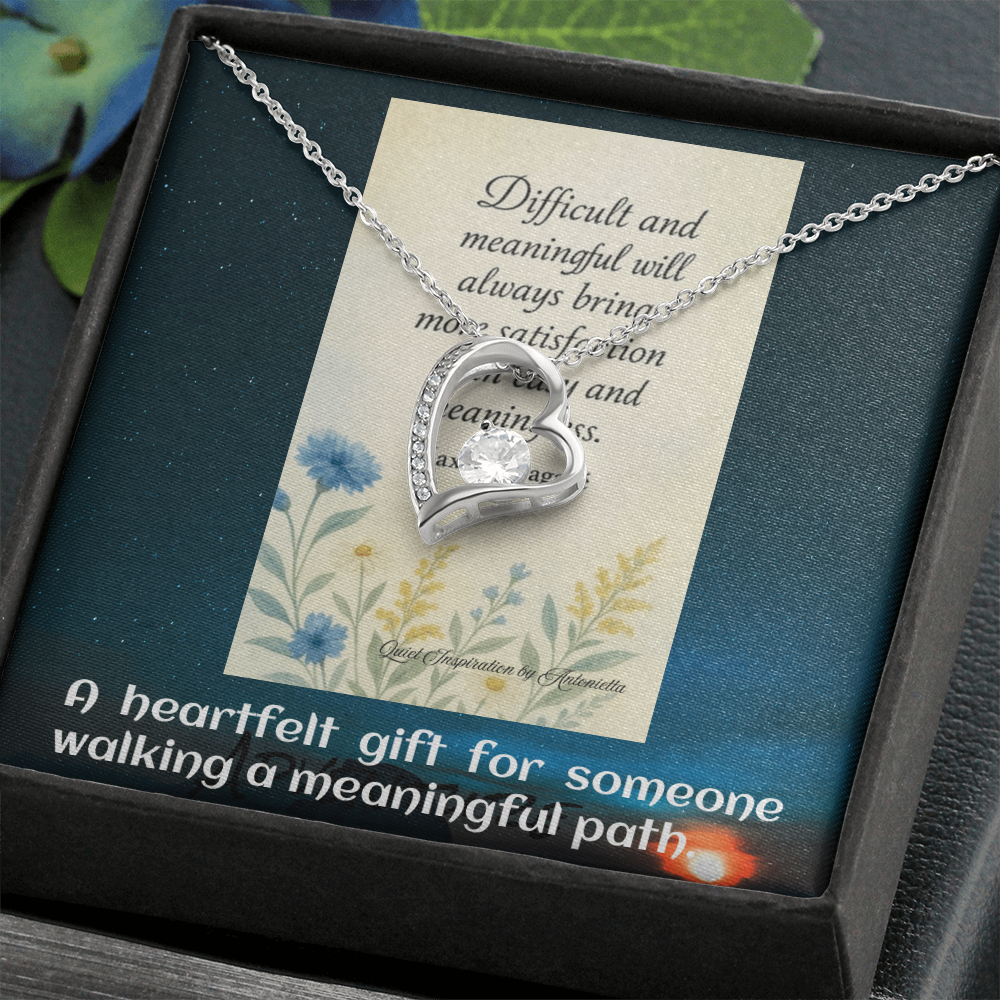 Inspirational Heart Pendant Necklace – Encouragement Gift for Women | Uplifting Jewelry for Difficult Times