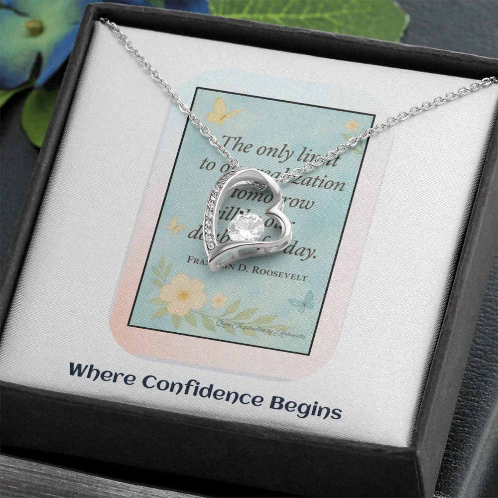 Inspirational Motivation Necklace for Women – Overcome Self-Doubt & Believe in Your Future – Encouragement Gift for Strength and Success